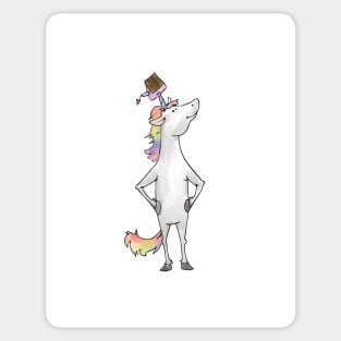 Unicorn with Cake - Happy Birthday Sticker